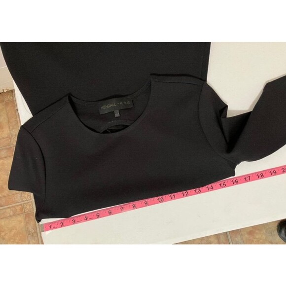 KENDALL KYLIE JENNER Women's Large Midi  Little Black Dress Goth Open Back Ponte - Picture 7 of 7